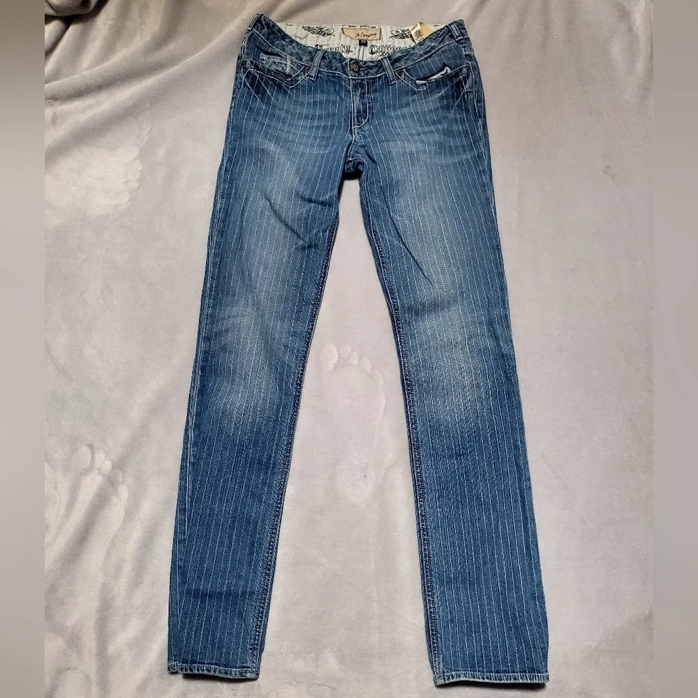 J & Company Skinny Blue Jean with Stripes Size 29